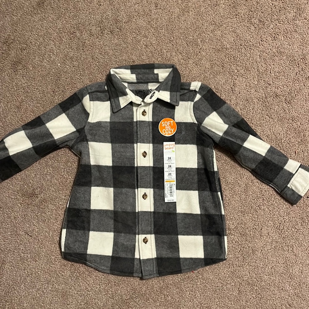 Jumping beans fleece button up shirt